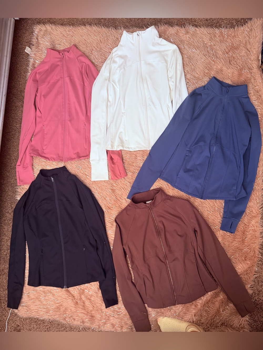 Lot of Women's Zip-Up NEW Jackets - Pink,Black,White, Blue, Black, Brown size XS